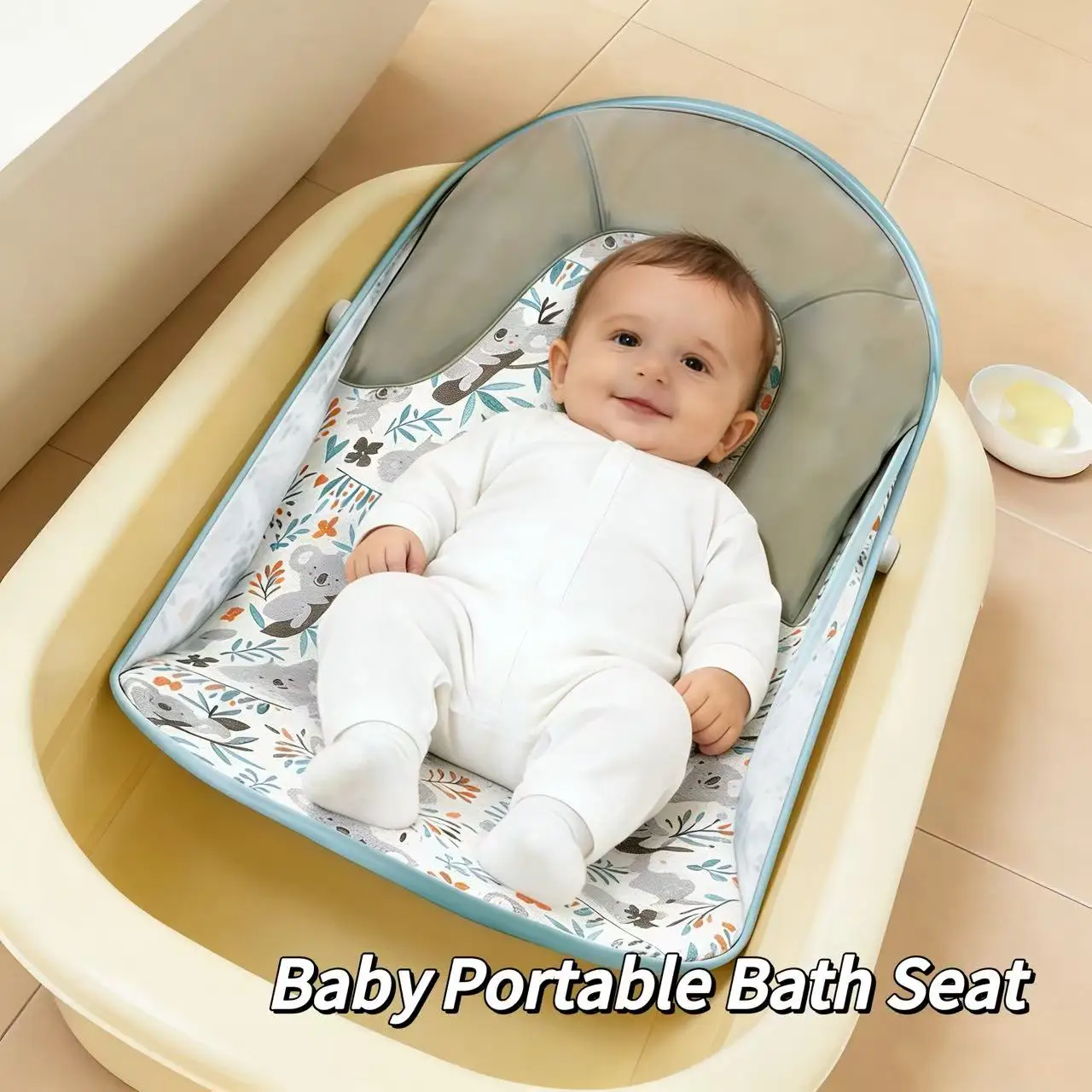 

1 шт., складной коврик для детской ванночки со стабильными и регулируемыми опорными ножками, подходит для большинства ванн, подушка для поддержки головы, удобно для родителей, чтобы купать своих малышей.