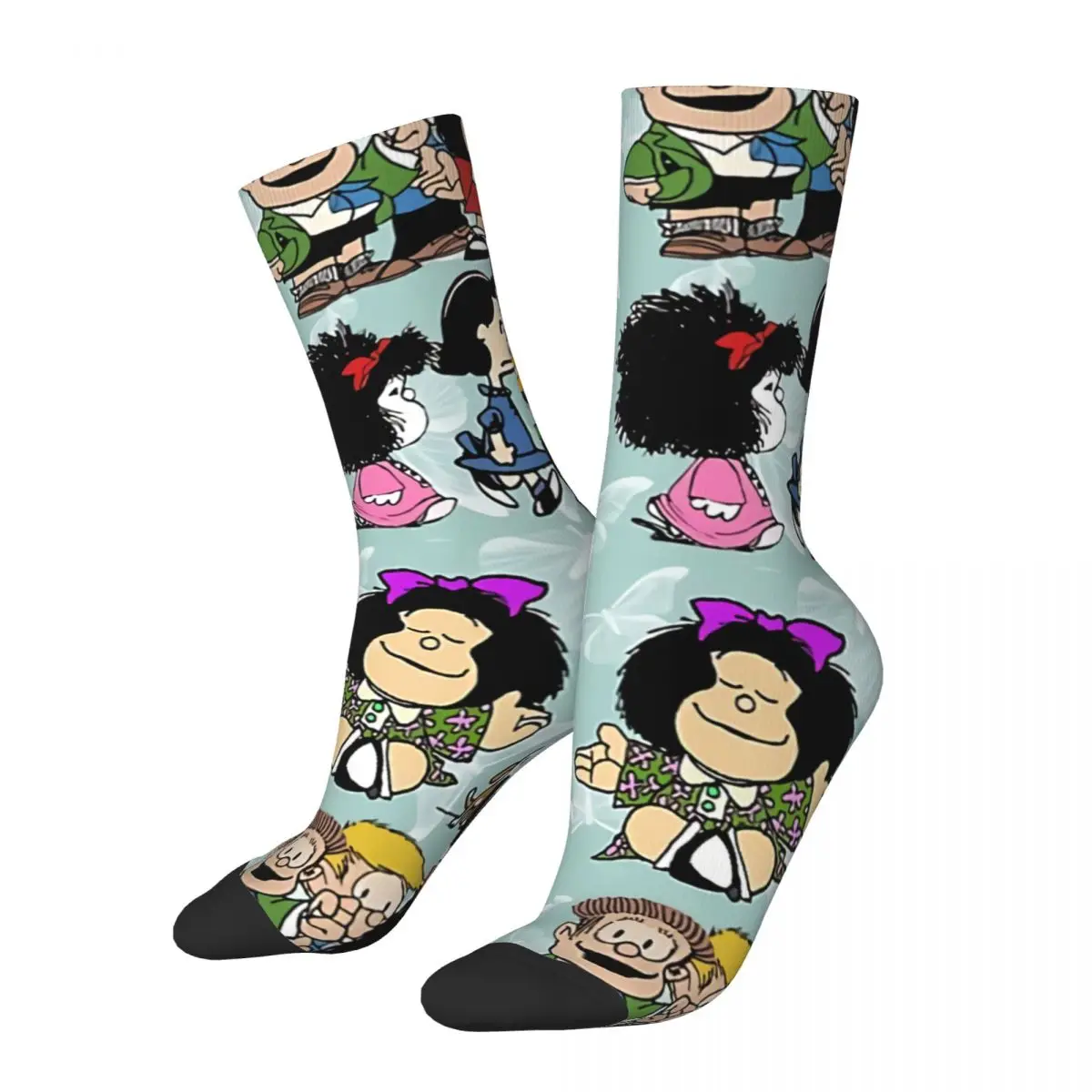 Chaussettes de cyclisme à motif comique pour hommes et femmes, bas Mafalda Miguelito, cadeau de nouveauté, printemps, été, automne, hiver