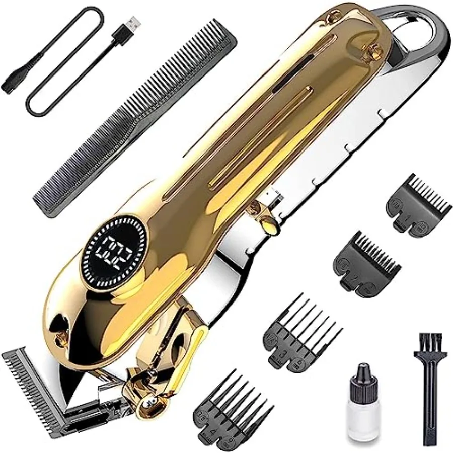 

Cordless Hair Clippers for Men Women 5H Battery Life with 4 Combs LED Display Low Noise Professional Beard Trimmer Barber Kit i