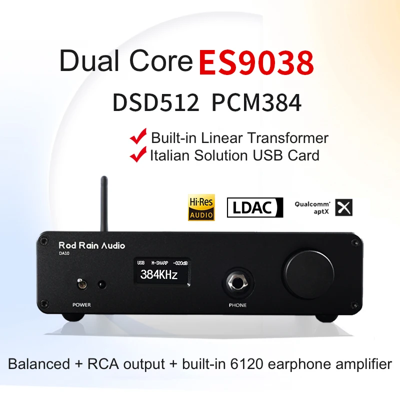 ​​DA10 PRO Dual-Core ES9038 ES9038PRO DSD512 Bluetooth 5.4 DAC Decoder Headphone Amplifier​​