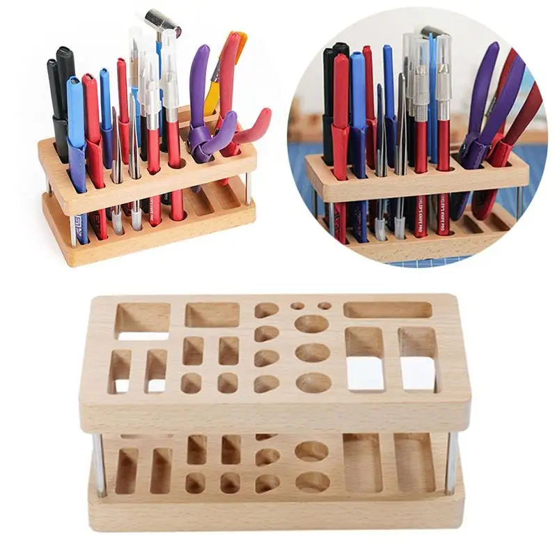 Wooden Model Tools Kit Organizer Rack For DIY Model Building Making Tool Storage Hobby Tools Holder Crafts Tools Rack Stand