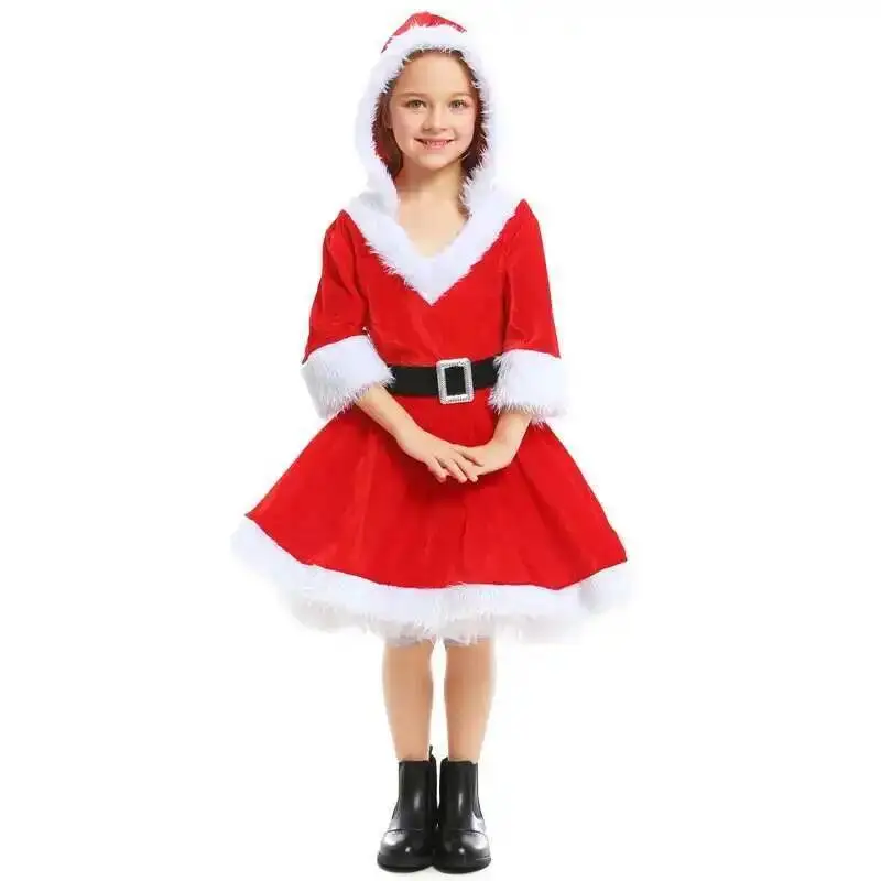 Cosplay Christmas Clothes Women Dress Red Santa Claus One Piece Dress Costume Festivals Party Dresses