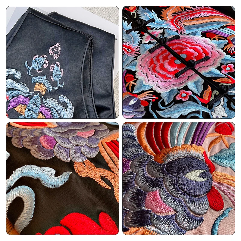 Chinese Style Phoenix Embroidered Vest Coat Heavy Industry Vintage Buckle Waistcoat Women Spring National Sleeveless Jacket Tops