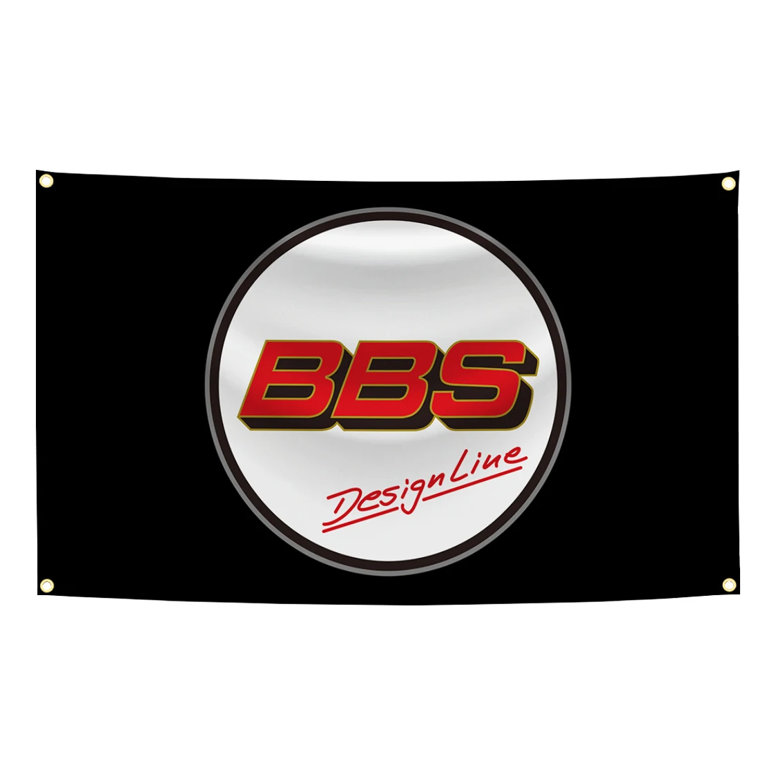 90 x 150 cm klassische Auto-Reifen-B-BBS-Flagge, Autoteile-Wandteppich, Polyester, Digitaldruck, Banner, Garage, Wandkunst, Außendekoration