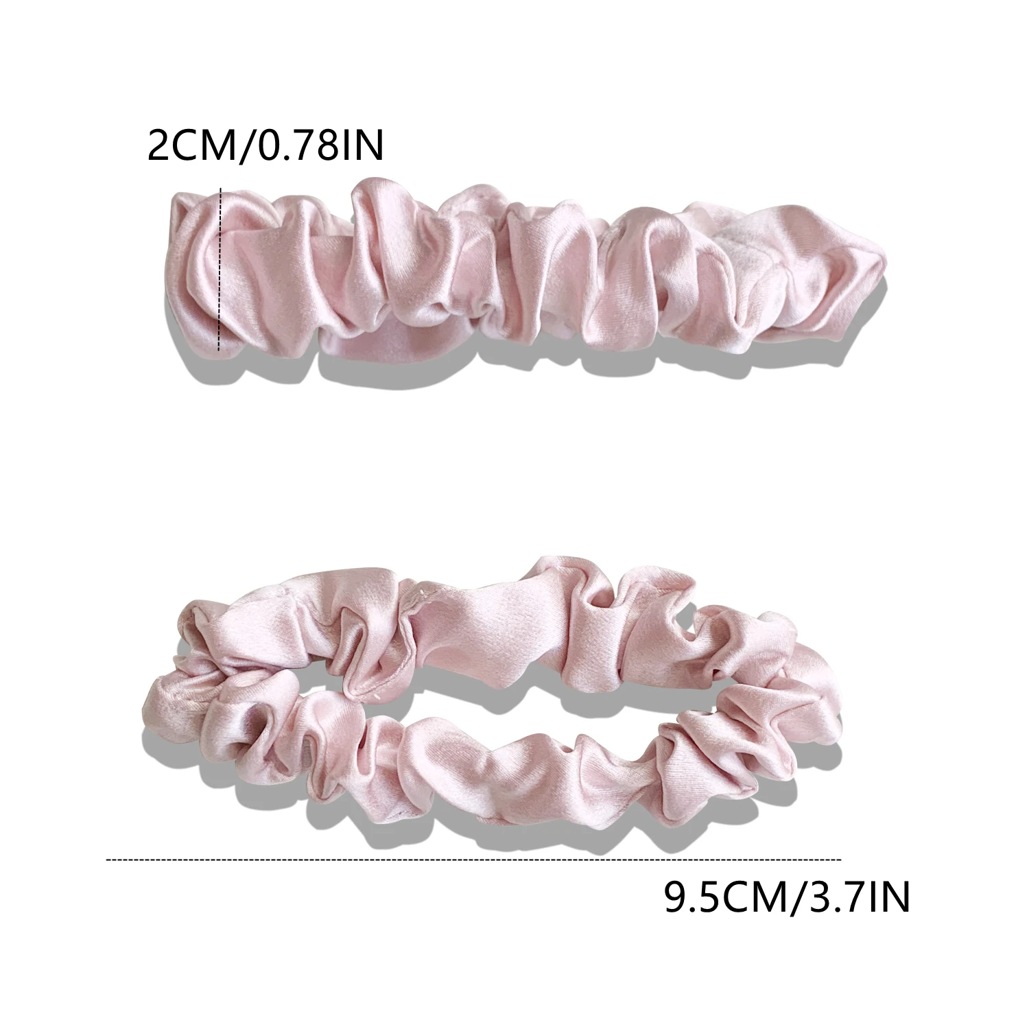 5CM 100% Pure Mulberry Silk Hair Scrunchie Handmade Hairbands Women Girl Hair Accessories Pure Color Natural HairTies