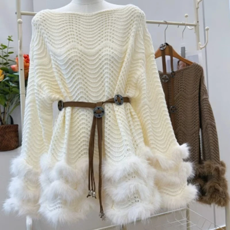 automne-leger-luxe-paresseux-haut-sens-doux-cireux-peluche-epissage-manches-moyen-long-pull-exquis-decontracte-polyvalent-personnalite