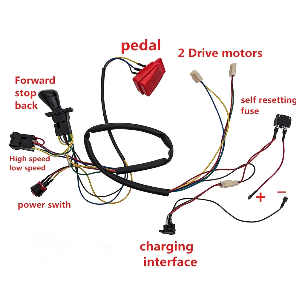 12/24 Volt DIY Wire Harness Conversion Kit For Kid's Ride On Toys Car 2.4G Remote Control Accessories Easy Installation