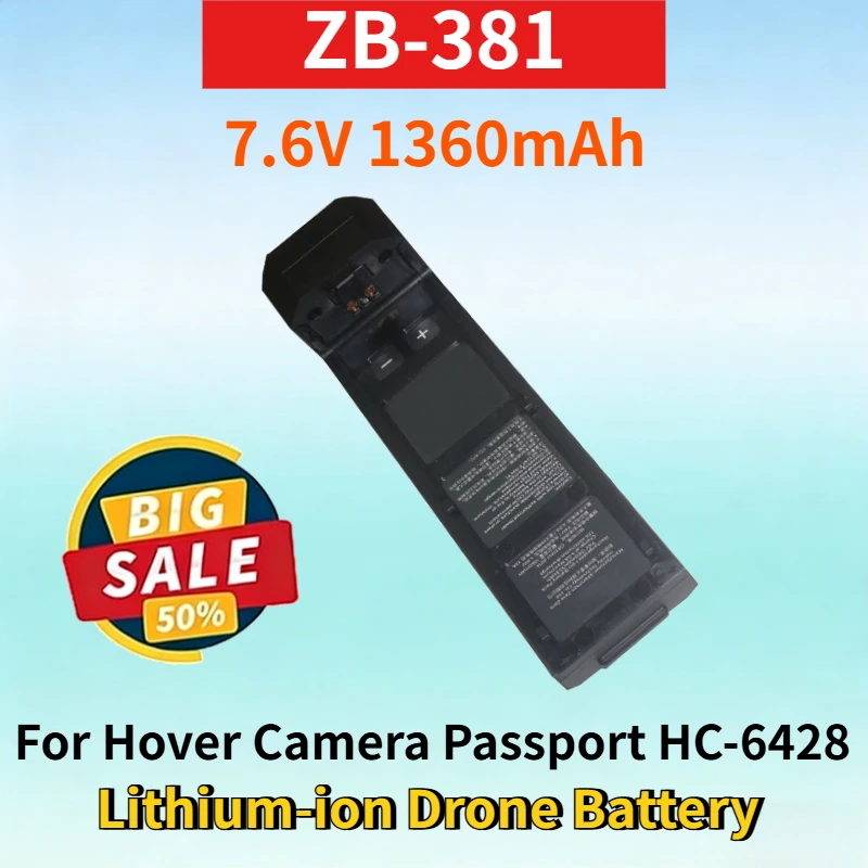 

ZB-381 7.6V 1360mAh Rechargeable Battery for Hover Camera Passport HC-6428 High Quality Lithium-ion Drone Replacement Battery