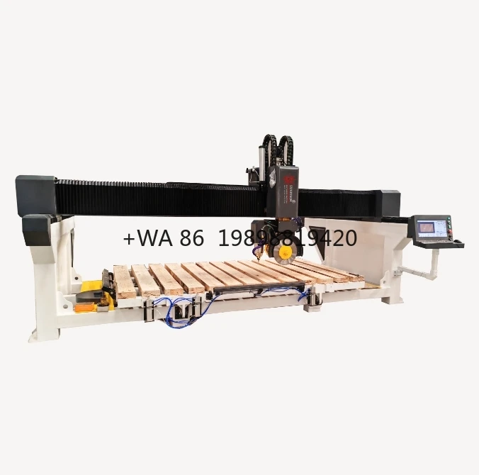 Granite Marble Quartz Core Bearing High-Precision 5-Axis 4-Linkage CNC Bridge Cutting Machine 220V Stone Bridge Saw for