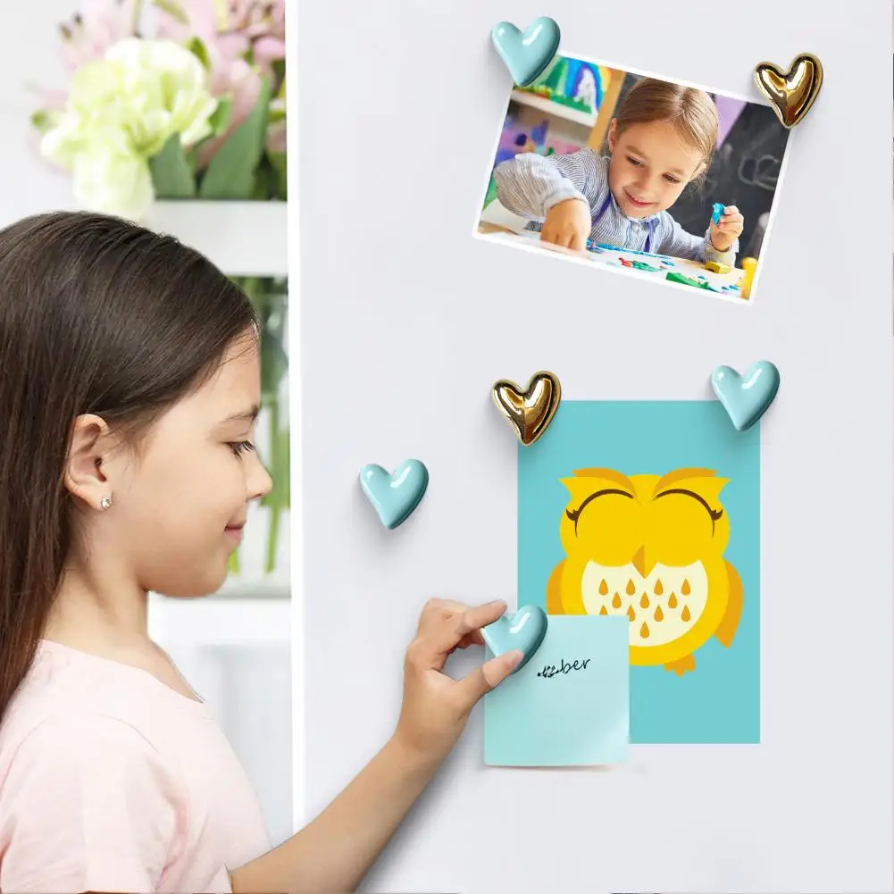 10Pcs Acrylic Love Heart Refrigerator Magnet DIY Home Office Kitchen Locker Fridge Heart Shape Magnetic Decoration Ornament