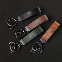 Leather Carbon Fiber Car Rings Keychain Zinc Alloy Keyrings For MG with logo car accessories