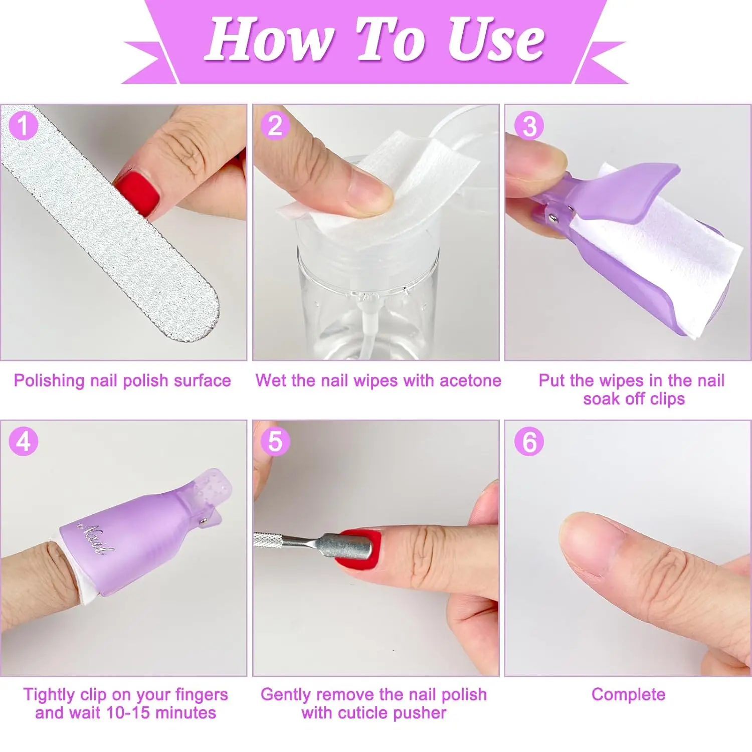 1000Pcs Lint Free Nail Wipes+2pcs Cuticle Pushers 100% Non-Woven Nails Cotton Pads for Manicure Gel Polish Makeup Remover Tools view 3
