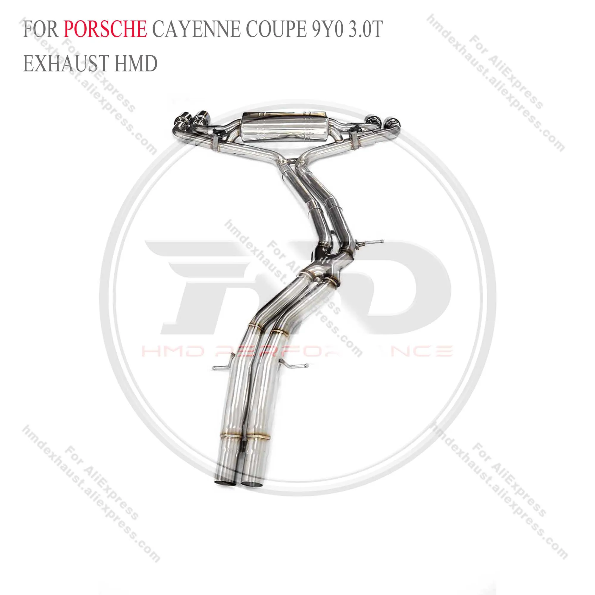 HMD Exhaust System Stainless Steel Material High Flow catback for Porsche cayenne coupe 9Y0 3.0T with Valve Muffler tips