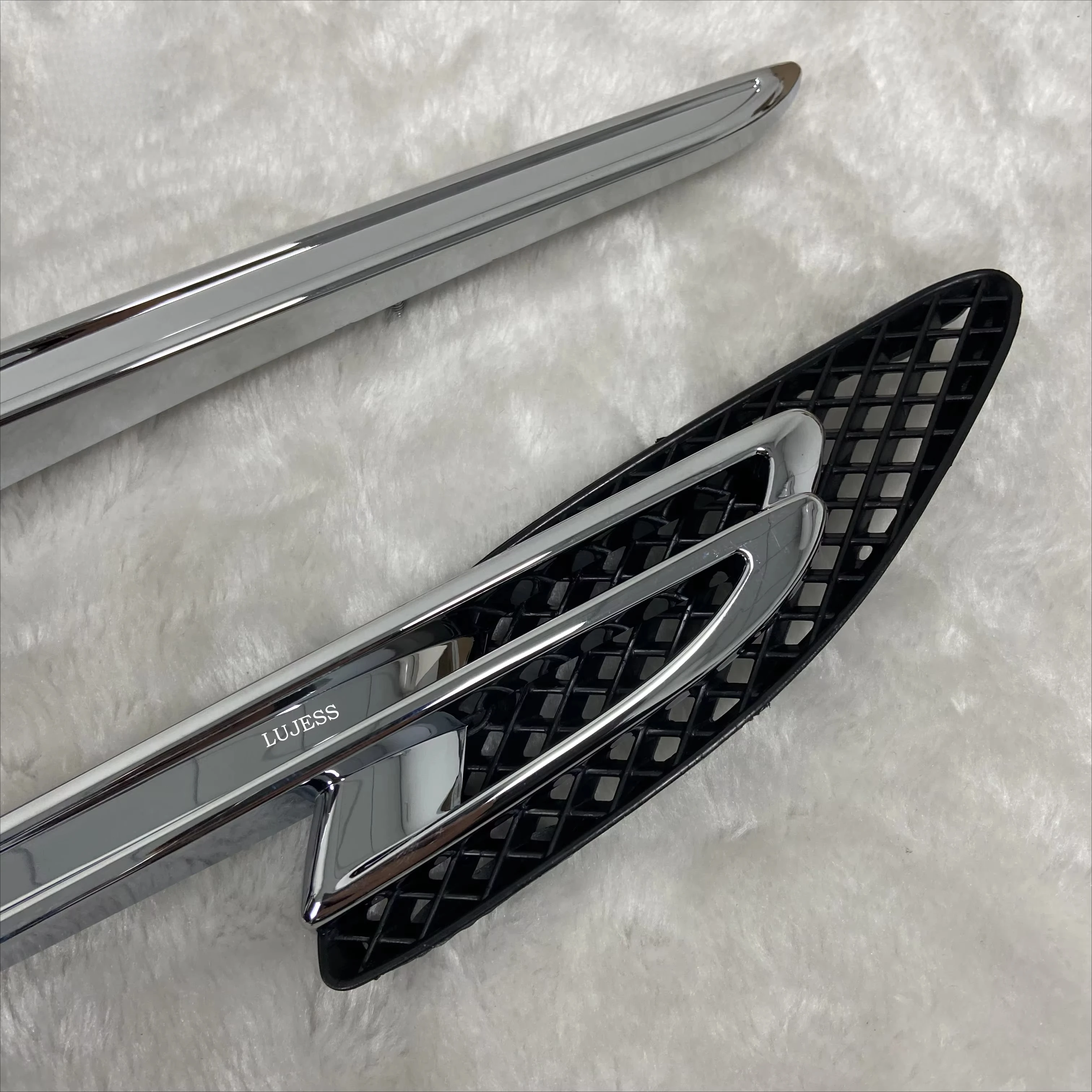 Chrome Glossy Black Fender Grille Air Inlet Vent For Bentley Flying Spur 2013-2019 Plastic Front Bumper 4W0821169B 4W0 821170B