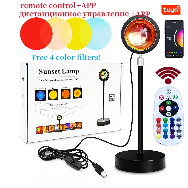 Sunset light colorful 16-color sunset light bluetooth remote control mobile phone app sunset light live atmosphere table lamp