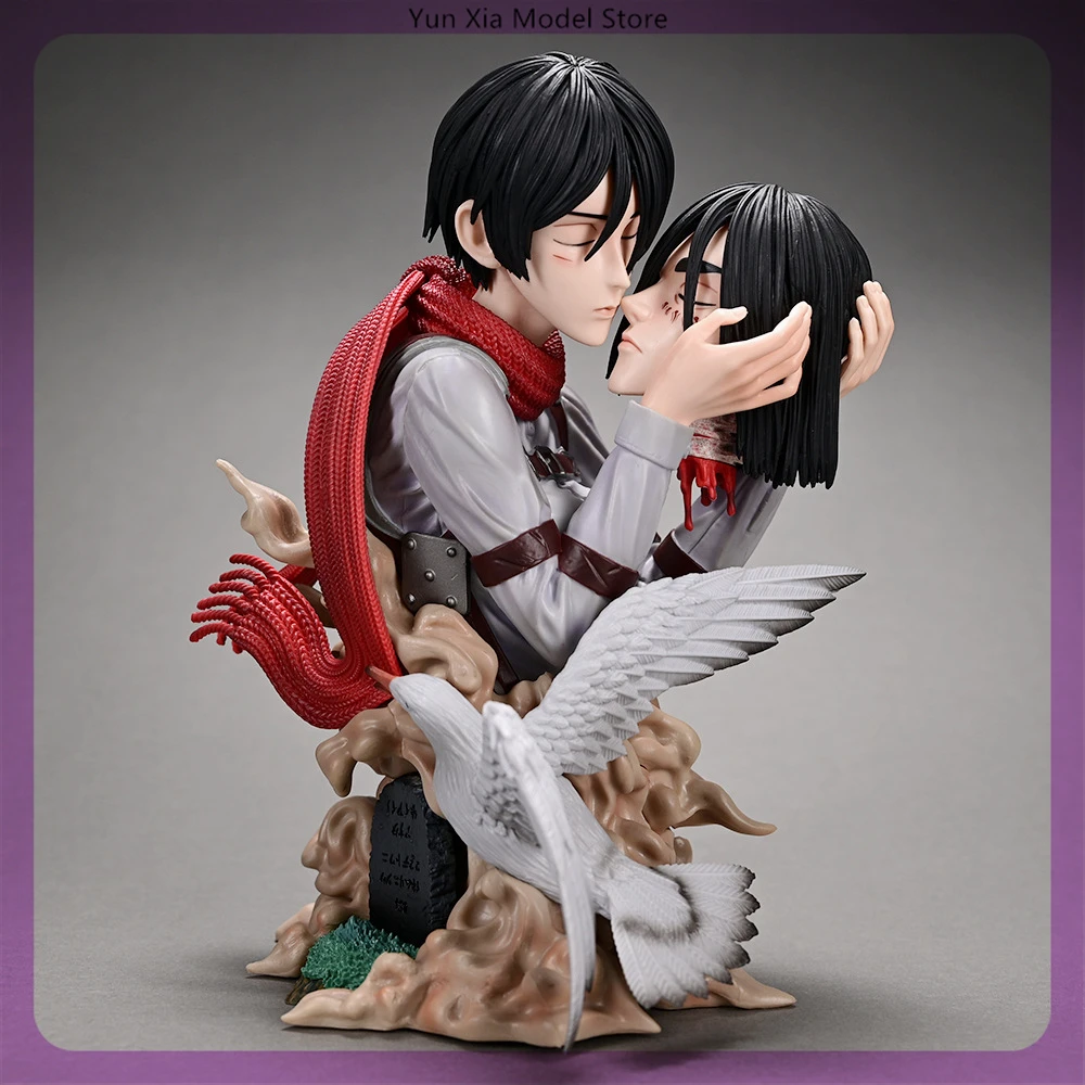 

22cm Attack On Titan Mikasa Ackerman Kiss Of Death Anime Girl Figure Model Gk Statue Collection Desktop Decoration Ornament Toy