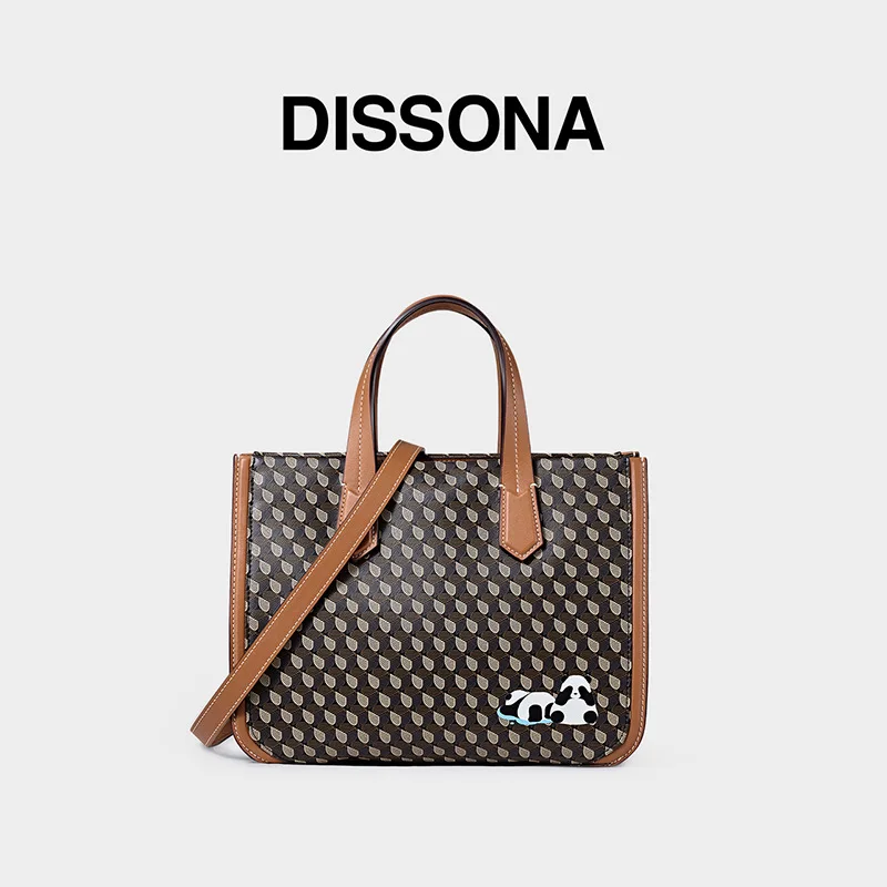 DISSONA 2025 Lucky Pouch Handbag Shoulder Bag, Crossbody Bag Panda Vintage Print Tote Bag