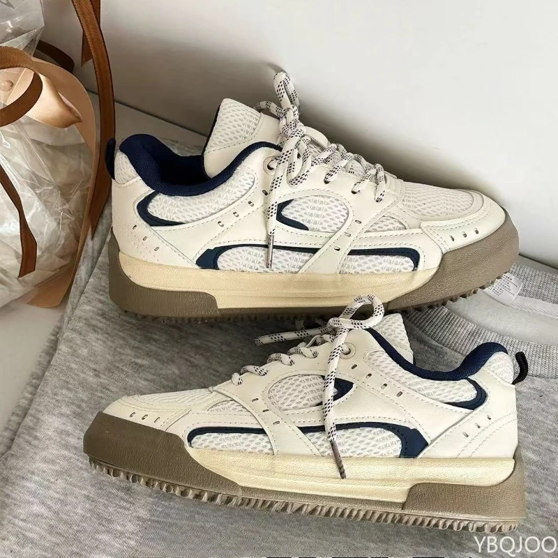 

Модные универсальные туфли для женщин, повседневная удобная спортивная обувь, новые весенние женские дышащие туфли на толстой подошве с сеткой