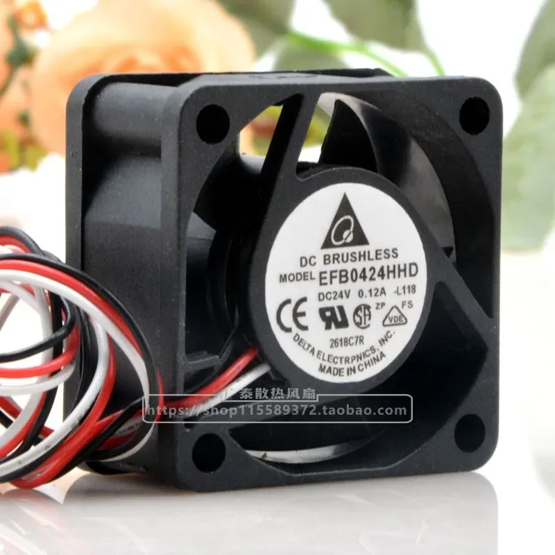 for Original EFB0424HHD 24V 0.12A 4cm 4020 Two Wire Silent Cooling Fan