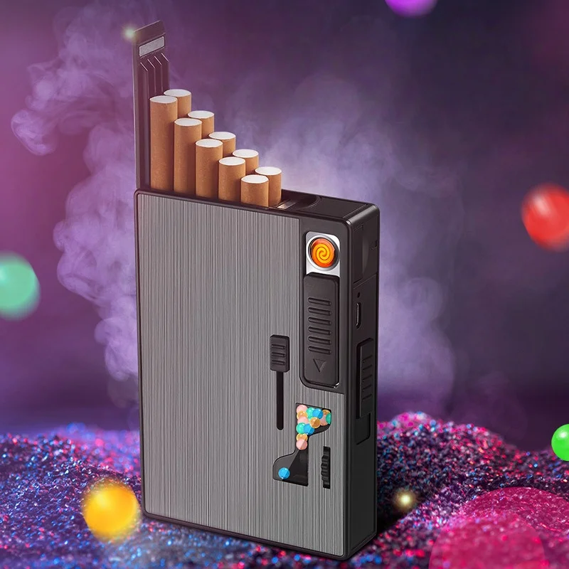 

New Type Cigarette Cigarette Box Igniter 3-in-1 USB Lighter Ball Pushing Machine