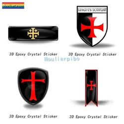 Crest Knights Templar 3D Dome Stickers Epoxy Resin Decal Motorcycle Car Silicone Parts Hubcap Laptop Phone Decal