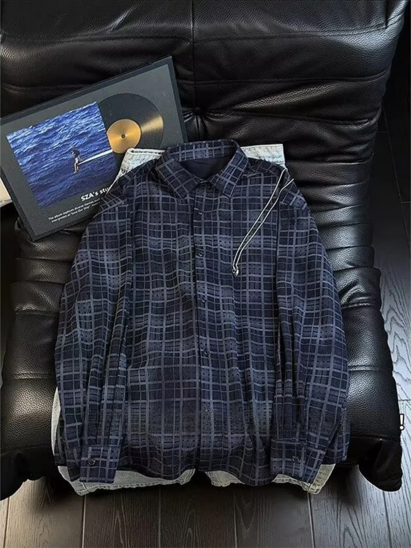 Trendy American Retro Plaid Long Sleeve Shirt Men's Loose Cleanfit Youthful Corduroy Shirt Summer Sun Protection Regular Fit