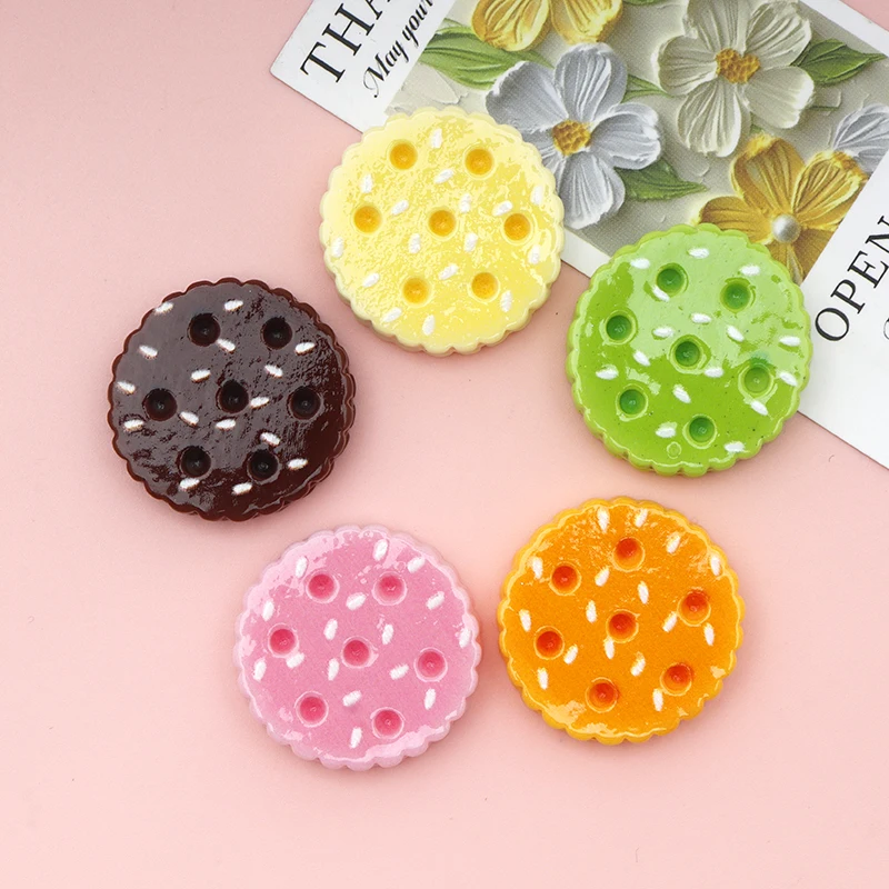 10/100pcs Cookies Charms Flatback Resin Cabochon Kawaii Cartoon DIY Scrapbooking Accessories