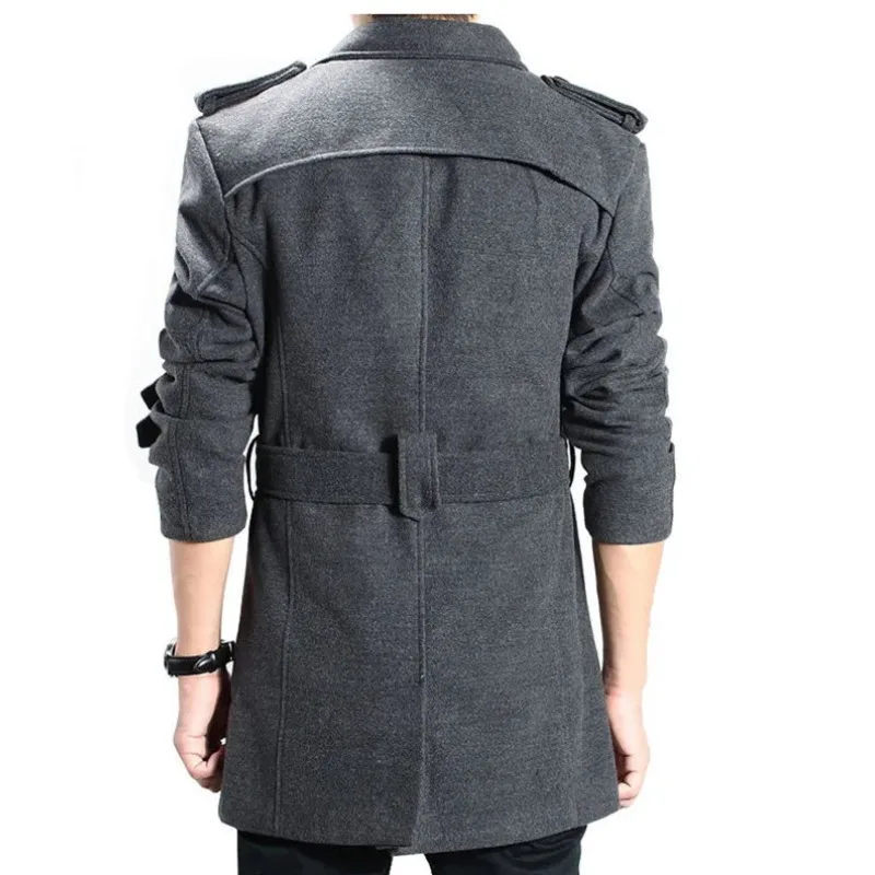 Mens Winter Wool Coat Trench Coat Outwear Overcoat Long Jacket HOT Fashion