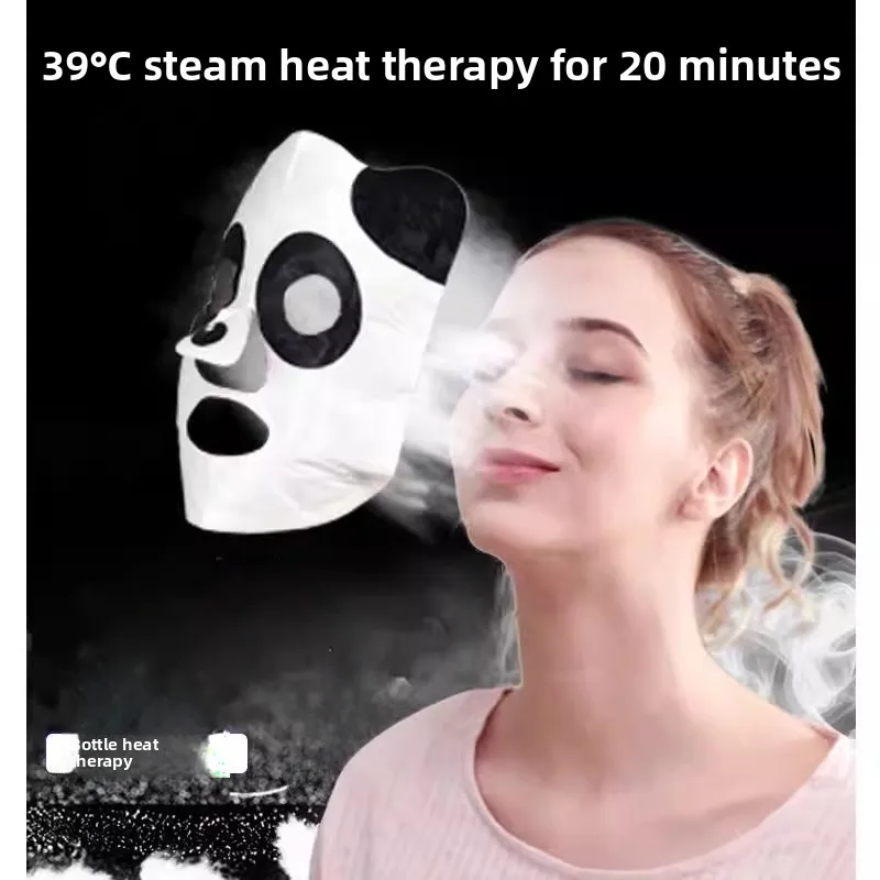 加熱スチームマスクパンダデザインフェイスリラックスヒートセラピーマスクスキンケアアクセサリー大人用漫画吸収促進