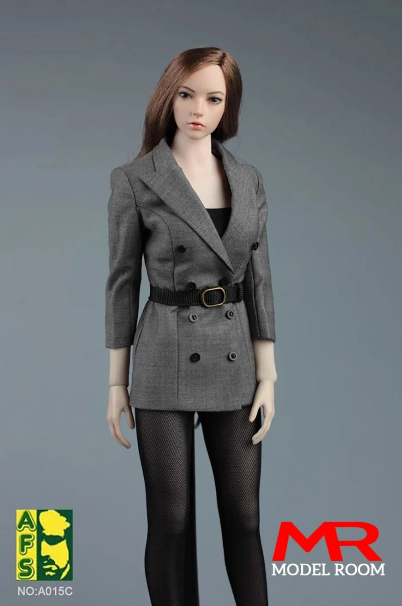 AFS A015 1/6スケール 女性 スリム ビジネススーツ コート パンスト 胸当て付き 衣装セット モデル フィット 12インチ ソルジャー アクションフィギュア ボディ