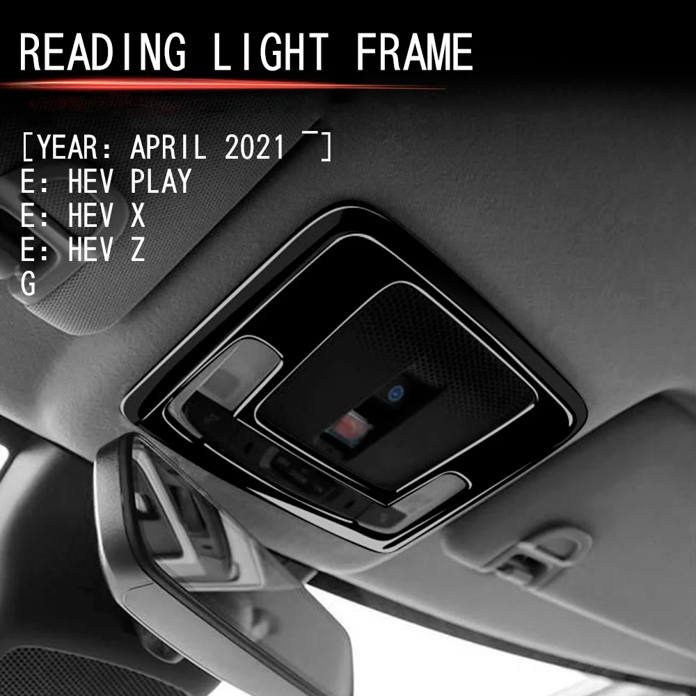 Auto nero lucido interno luce di lettura anteriore copertura della lampada Trim Sticker per Honda Vezel HR-V HRV 2021 2022