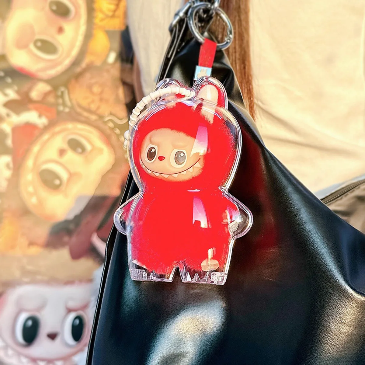 [без куклы] прозрачный защитный чехол для Labubu 4.0 для серии LOVE, плюшевая кукла, пылезащитный чехол, коробка для хранения, аксессуары для кукол