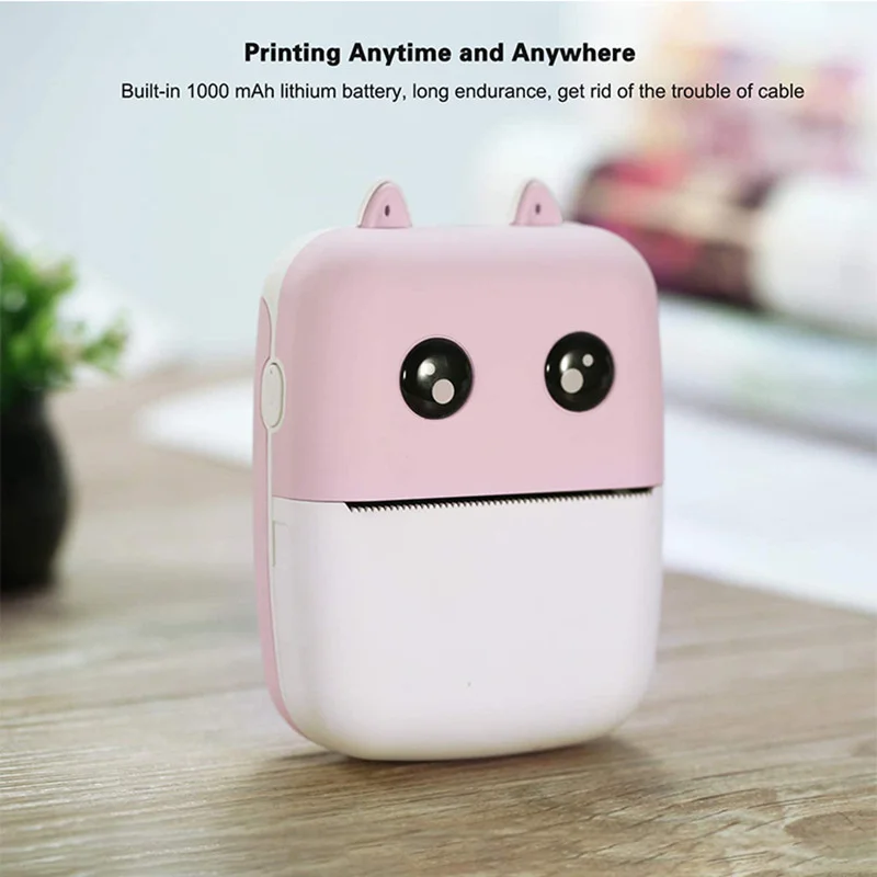 

Mini Pocket Photo Printer Portable Thermal Printing Machine 203dpi Wireless BT Connection Compatible for Office Home