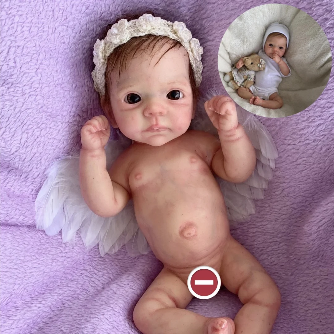 

26cm Waterproof Full Body Silicone Reborn Baby Girl With Rooted Hair Handmade Painted Skin Bebe Reborn reales para niñas