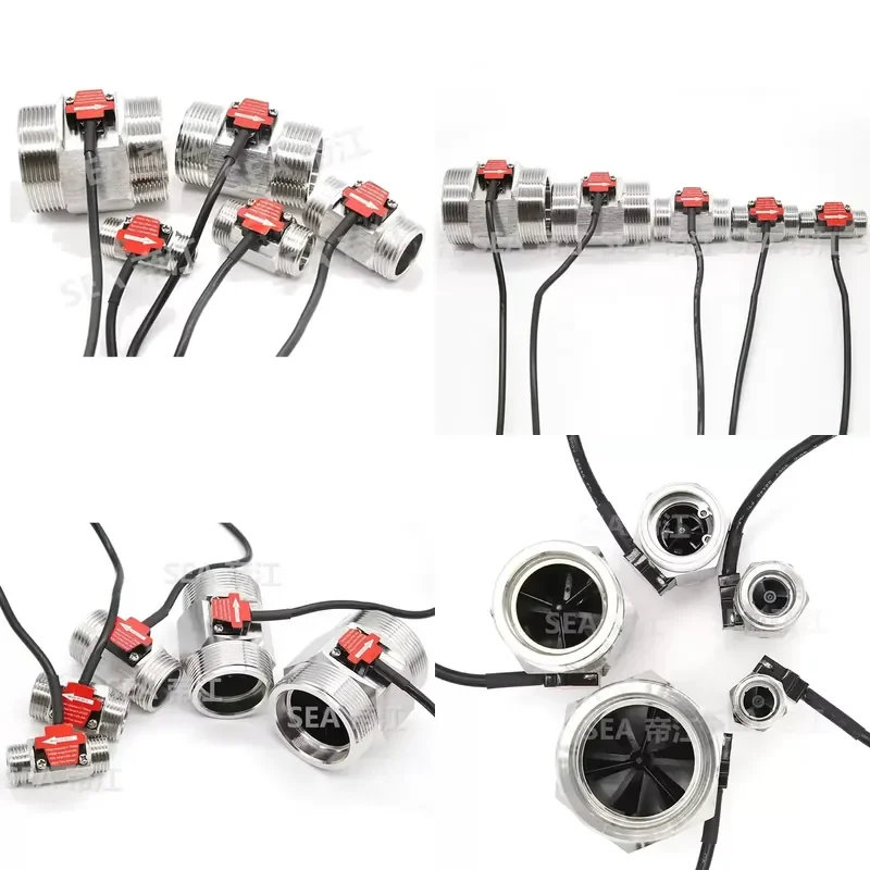 DN15/20/25/32/40/50 Chemical Water Flow Sensor Stainless Steel Flow Meter Water Liquid Counter Hall Effect NPN Signal