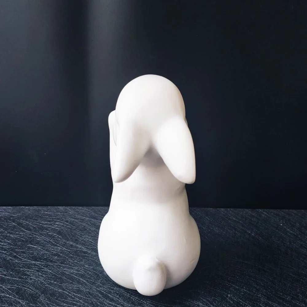 Cute Ceramic Rabbit Home Decor - Nordic Ins-Style Book Ends & Book Stands Fashionable Fresh Small Sculpture