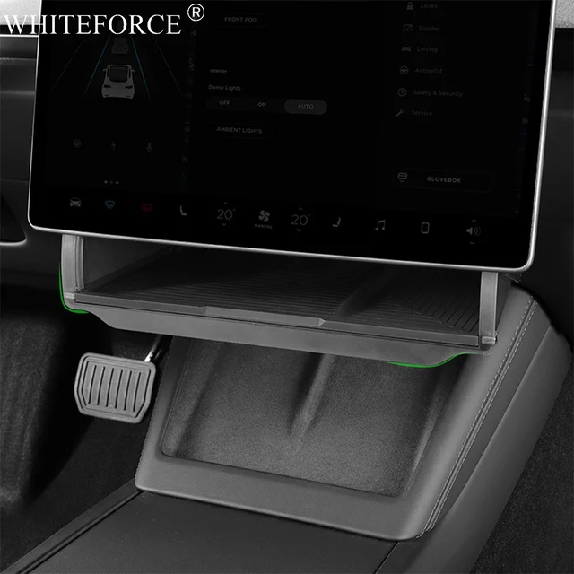 Dla Tesla Model Y Juniper Ukryty schowek pod ekranem Model 3/Y 2021-2025 Za ekranem Organizer do przechowywania konsoli środkowej