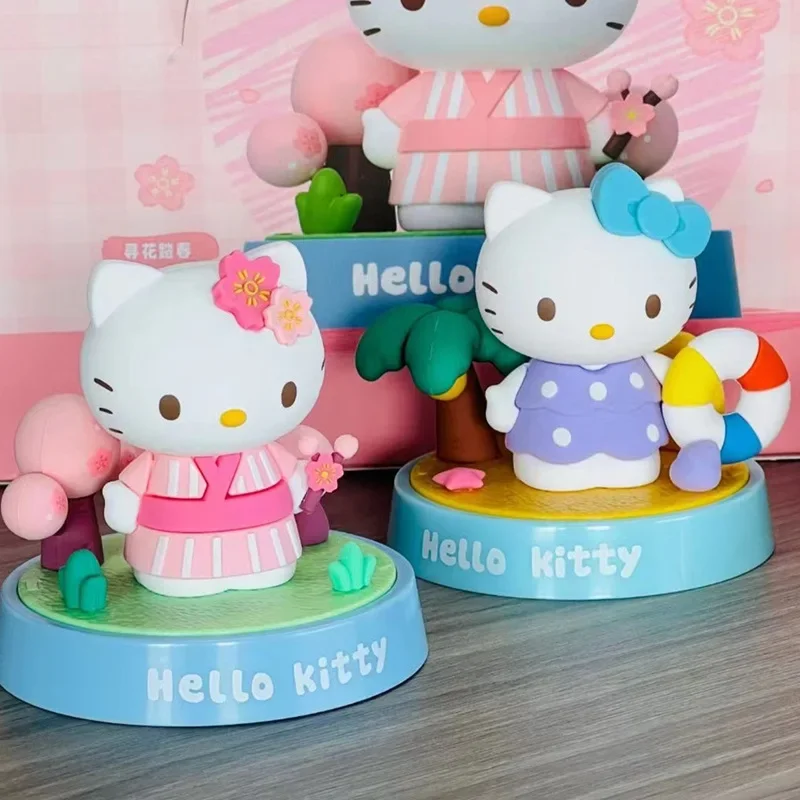 6-7CM Sanrio Hello Kitty Four Seasons Zhi Xiang Katie Cat Dekoracja Damski samochód wewnętrzny Aromaterapia PVC Figurki akcji zabawka Prezent