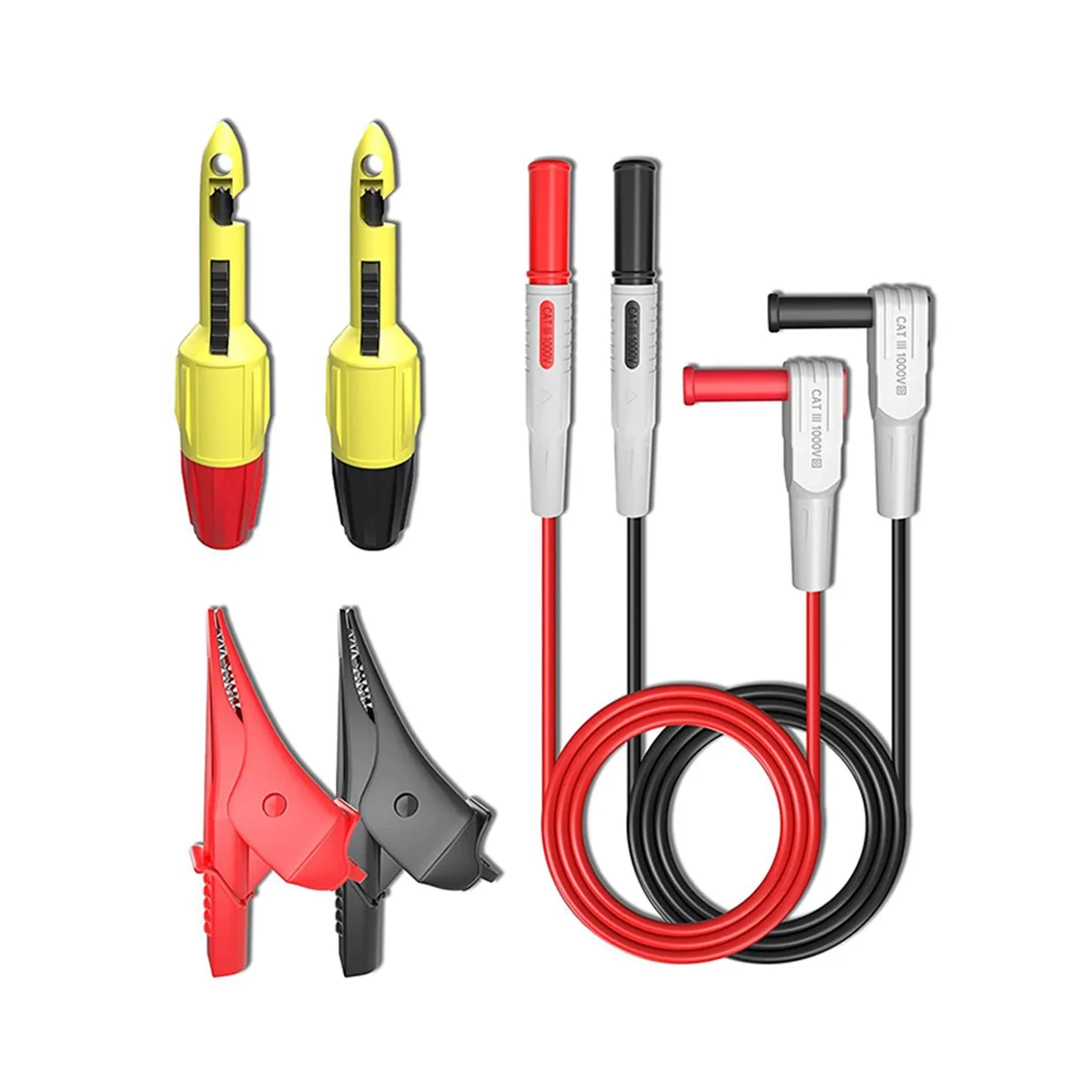 

6PCS Multimeter Examination Leads Kit with Alligator Clips, Wire Piercing Probes Clip for Multimeter Voltmeter