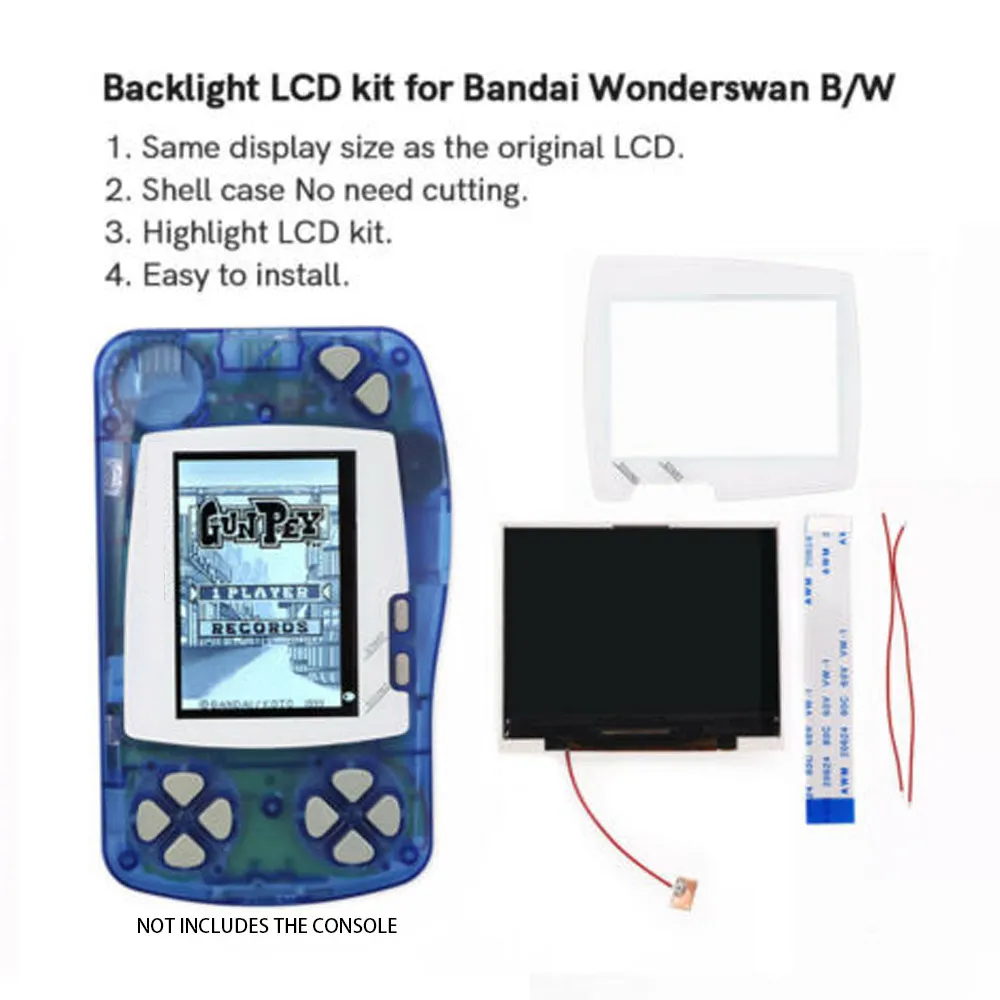 DIY WS Hightlight LCD Screen display Kit Backlight Brightness For Bandai WonderSwan For Wonder Swan Game Console