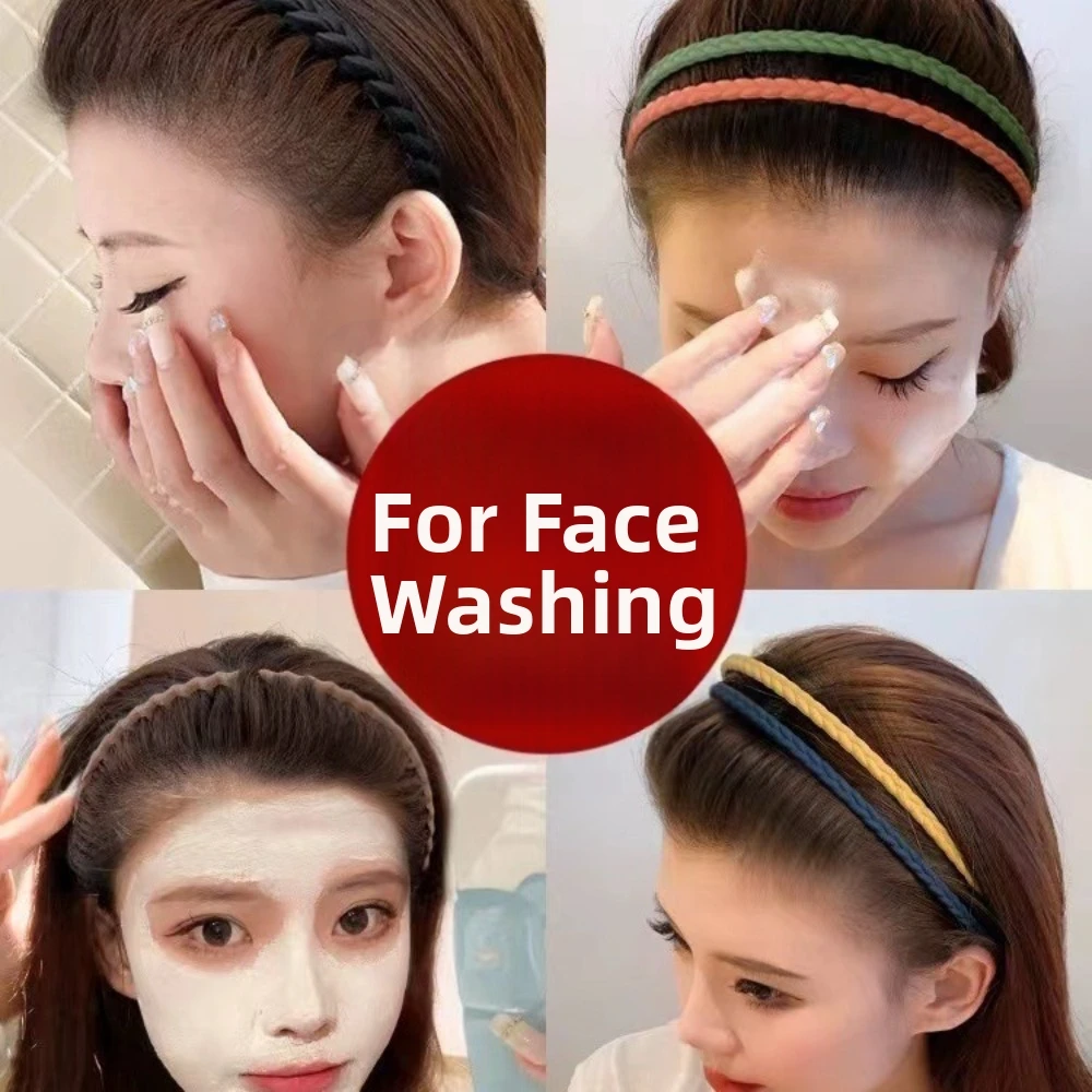 Frosted Texture Anti Slip Headbands Anti-Slip Teeth Thin Braided Toothed Headbands Multicolor Wave Toothed Design Hair Bands