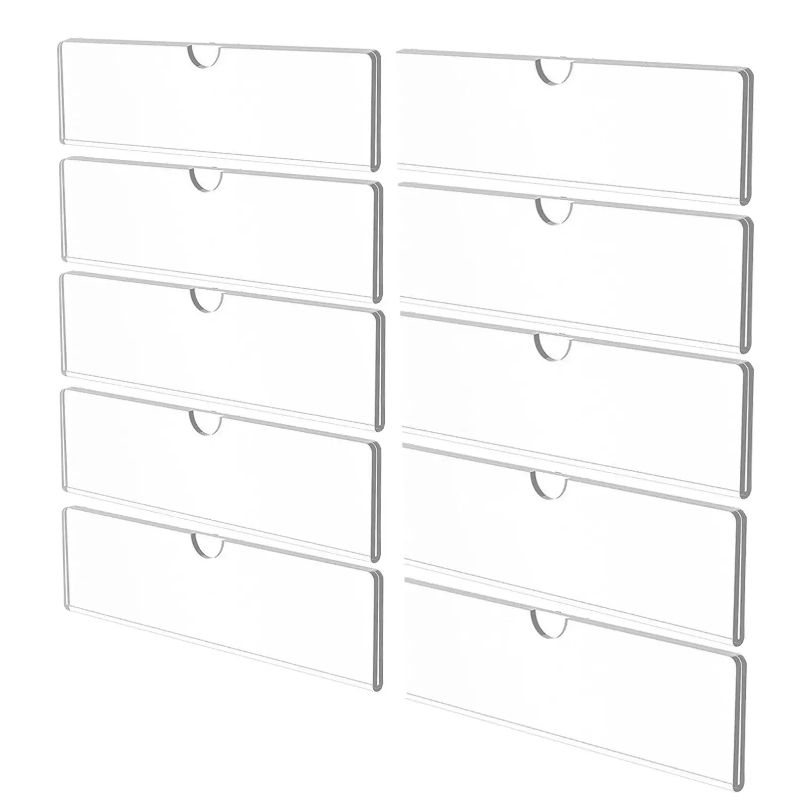 10Pcs Acrylic Wall Name Plate Holder 2X8 Inch Clear Sign Frame Adhesive Tape Mount Office Door Nameplate Plates