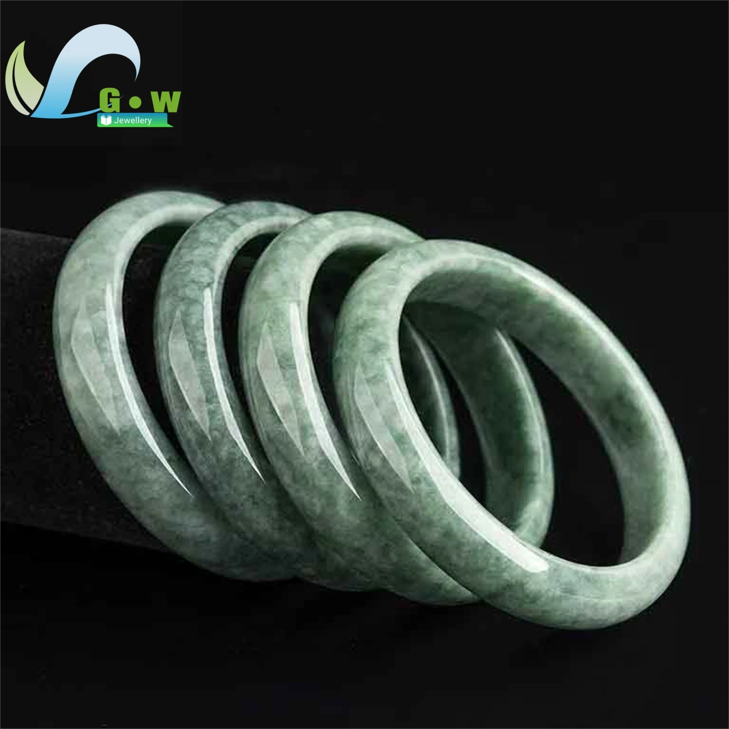 Natural A Grade Blue Water Jadeite Bangle High Grade Polished Unisex Daily Classics Exquisite Retro Ethnic Style Jewelry Gift
