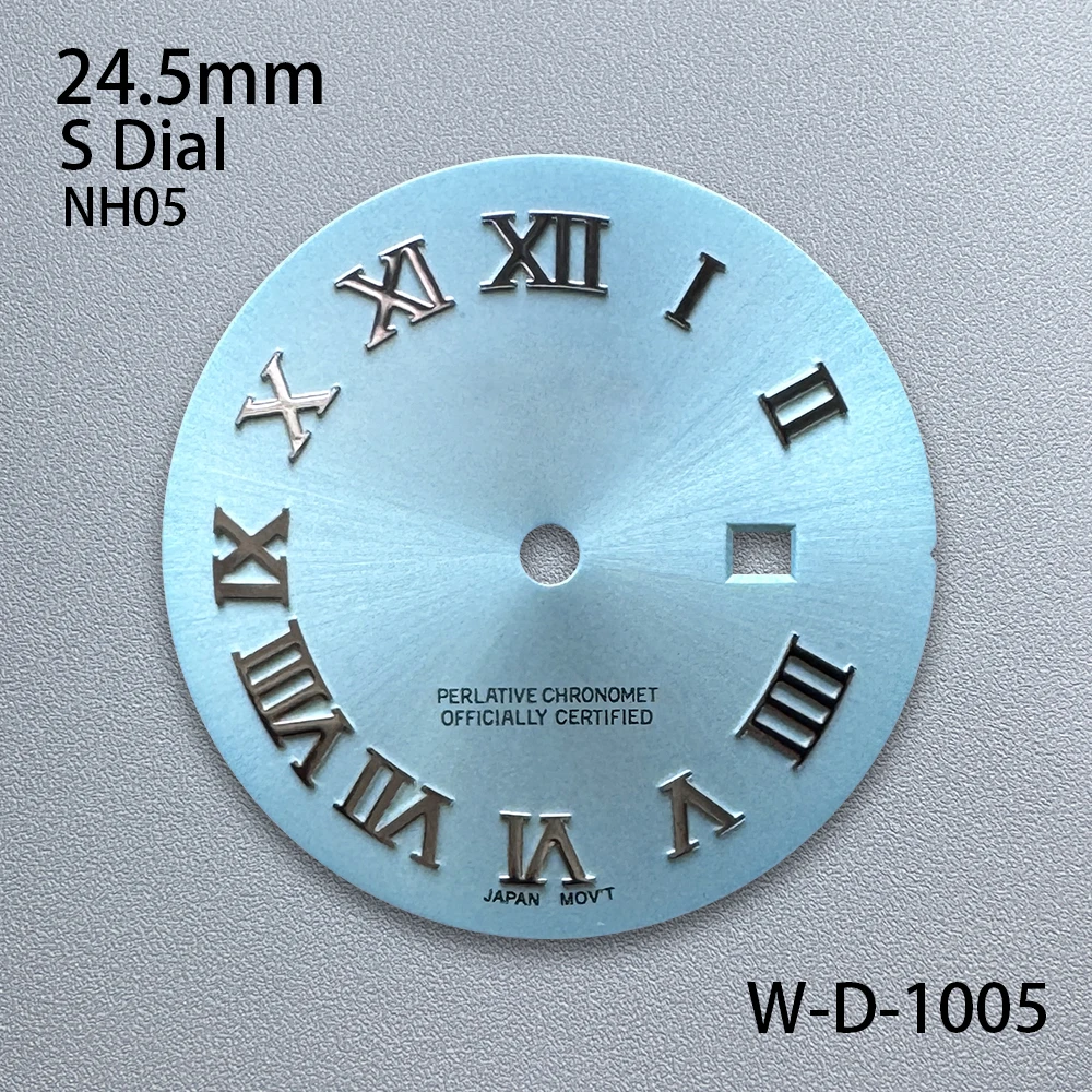 24.5mm S Logo Rome Dial Fit NH05 Japanese Movement High-Quality Sunburst  Female Style Dial Watch Modified Accessories