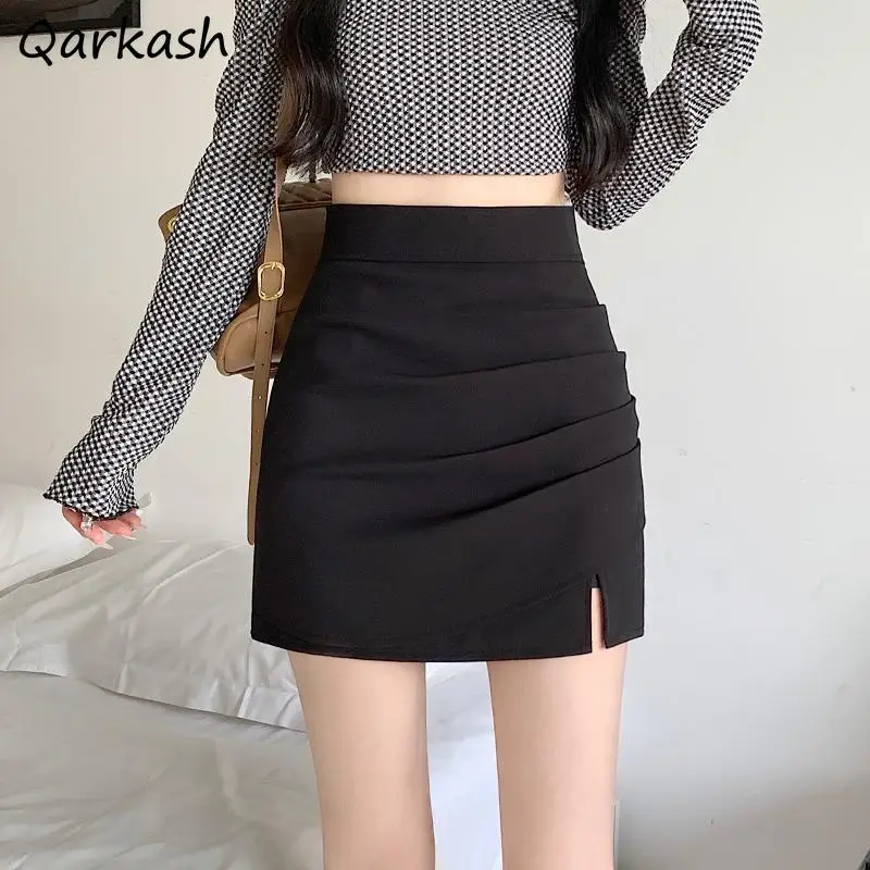 

Irregular Mini Skirts Women High Waist Y2k Girls Tender Side-slit Hotsweet Fashion All-match Summer Elegant Casual Korean Style