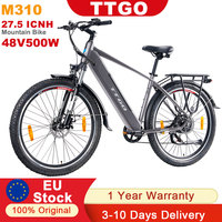 TTGO M310 E Bike 27.5-inch 500W Mountain Bike 100 km Range Electric Bicycle with 48 V15 Ah Battery,7-Speed Gear,Hydraulic Brakes