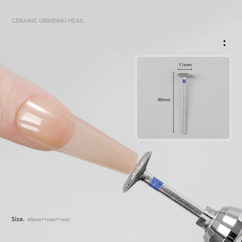 1개 네일 폴리싱 제거 헤드 다이아몬드 전동 네일 드릴 비트 디스크 그라인딩 버 T 밀스 그라인더 큐티클 커터 아트 도구