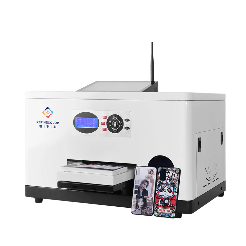 UV Printer For Phone Case Original Epson F1080 Printhead 3D Embossed Flatbed Printing Machine CMYKW Varnish For TPU Glass Metal