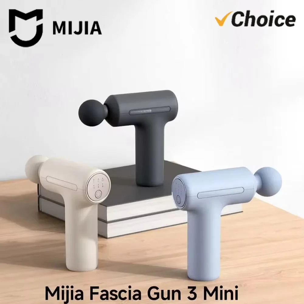 New 2025 Mijia Mini Fascia Gun 3 Portable Muscle Massage Gun 12kg Thrust Brushless Silent Motor 3 Massager Heads Relax Body -