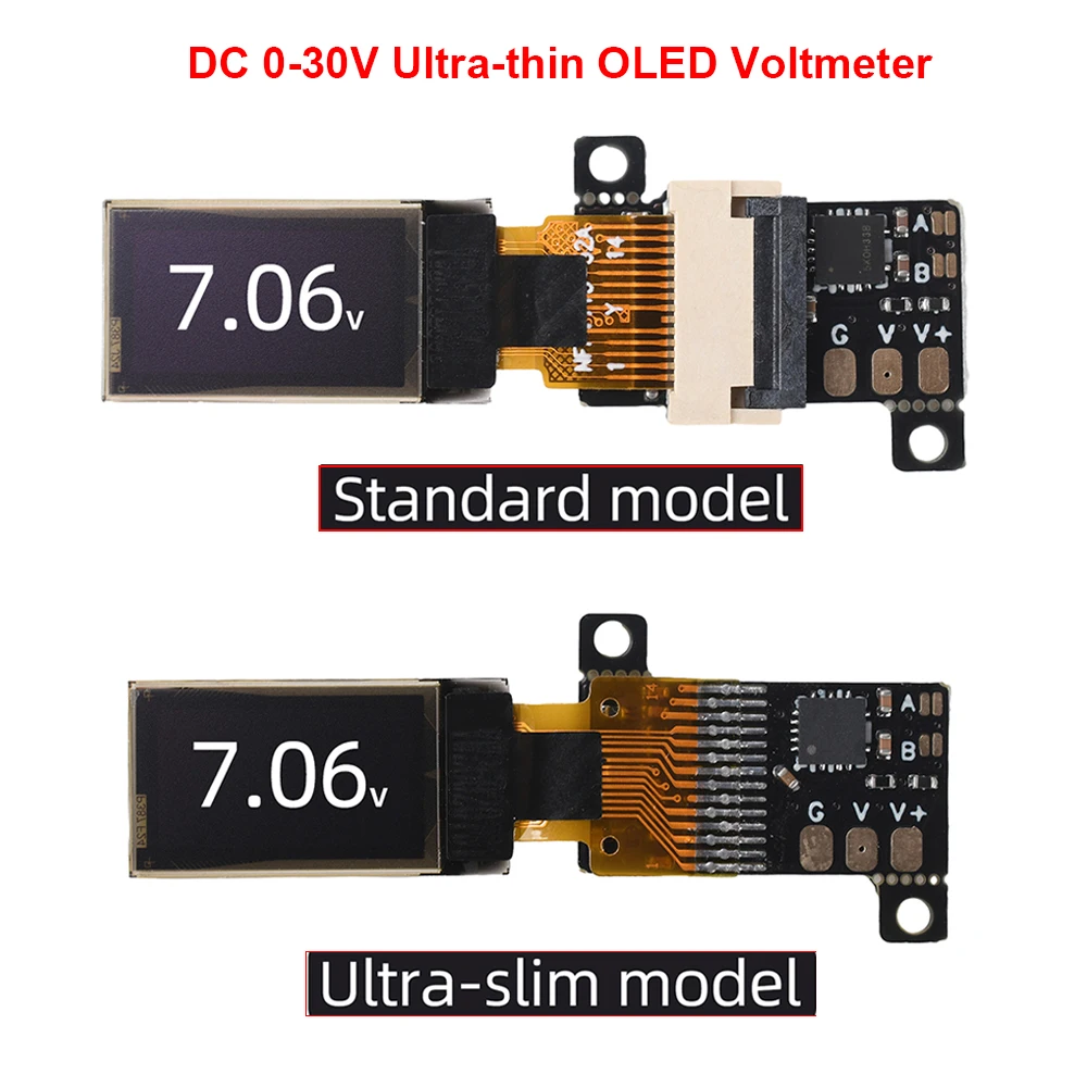 DC 0-30V Ultradünnes Mini-Digital-Voltmeter 0,5-Zoll-OLED-Display Spannungsmesser Volt-Monitor 12-Bit Hochpräzise ADC-Abtastung